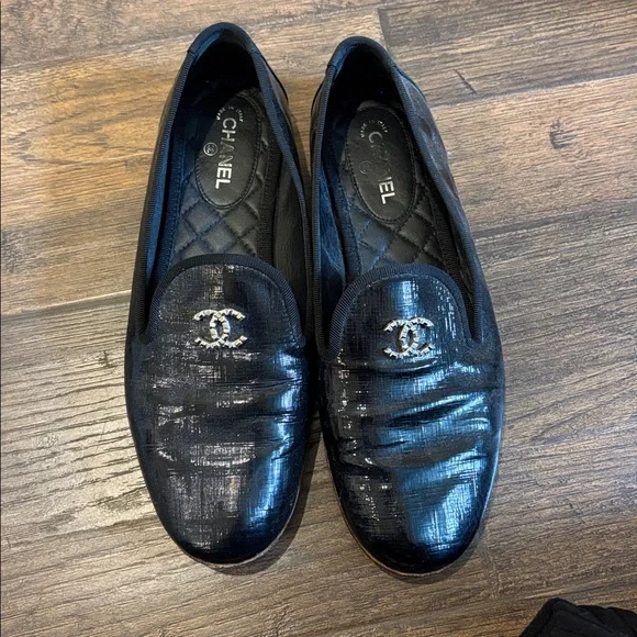 Patent leather authentic Chanel loafers size 38.5 - Picture 1 of 4